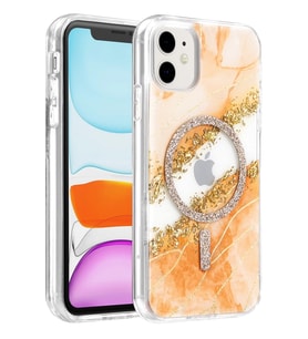 Onegif iPhone 11 Lotus Simli Magsafe Kapak - Turuncu