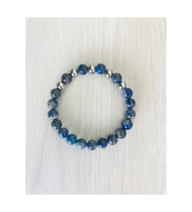 Gerçek Lapis Lazuli Taşı Bileklik – MKT.1.101.25 (Doğal Taş, Boyasız) (Çok Renkli)