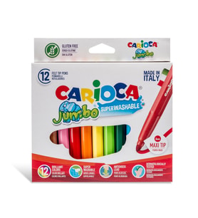 Carioca Jumbo Süper Yıkanabilir Keçeli Boya Kalemi 12’Li