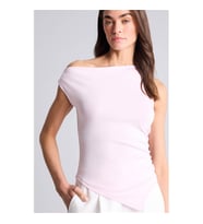 Defacto Slım Fıt Tek Omuzlu Ribana Pembe Kadın T-Shirt F2453AX/PN343