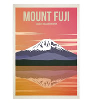 Fuji Dağı Seyahat Poster Tablo Ahşap Poster Dekoratif