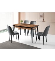 Yakamoz Milano MDF Mutfak Masa Sandalye Takımı 80x130 (Ceviz)