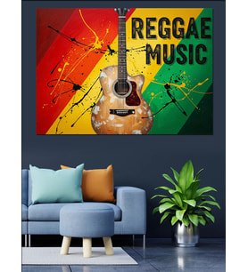 Reggae Müzik Poster Tasarımı Dekoratif Kanvas - Mdf Ahşap Tablo