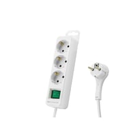 Akım Korumalı Uzatma Kablosu 3 Priz Anahtarlı 306 Joule 3G1.0Mm Tam Bakır 1.5M - Beyaz SPGF03