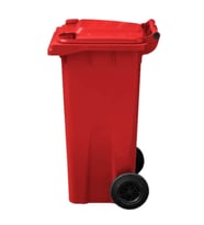 Kırmızı Plastik Çöp Konteyneri 120 Litre Konteyner A Isıya Karşı Dayanıklı Malzeme