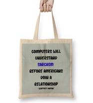 Sarcasm Funny Sayings Quote lover Gift For Women And Men - Vintage Retro Rainbow Style Bez Çanta Uzun Saplı