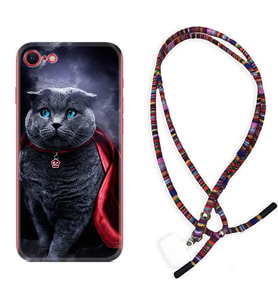 Apple iPhone 5 6 7 8 Plus Se XR Kılıf Boyun Asklı Rasta Silikon Super Cat 1666