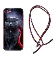 Apple iPhone 5 6 7 8 Plus Se XR Kılıf Boyun Asklı Rasta Silikon Super Cat 1666