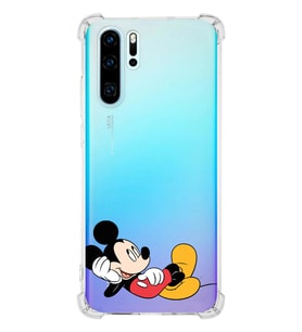 Huawei P30 Pro  Köşe Korumalı Antişok Kapak Mickey Mouse Tasarımlı Şeffaf  Kılıf