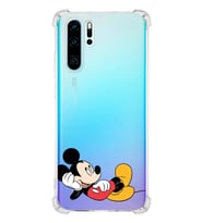 Huawei P30 Pro  Köşe Korumalı Antişok Kapak Mickey Mouse Tasarımlı Şeffaf  Kılıf