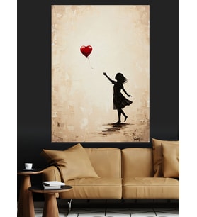 Balonlu Kız Banksy Tarzı Dekoratif Kanvas - Mdf Ahşap Tablo