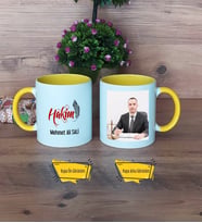 Hakim Kupa Bardak Sarı Fotoğraflı Dünya Hakimler Günü Hediyesi
