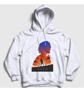 Presmono Unisex Beyaz Paul Dune Film Kapüşonlu Sweatshirt 422071tt