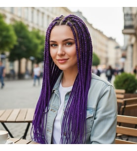 Afrika Örgüsü Ve Rasta İçin Sen / Mor