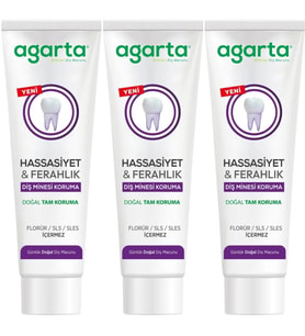 Agarta Doğal Tam koruma Diş Macunu 90 ML Hassasiyet & Ferahlık (3 Lü Set)