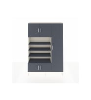 Arges Dolap 11 Raflı 5 Kapaklı 132x30x195 Aytaşı-Antrasit/Antrasit