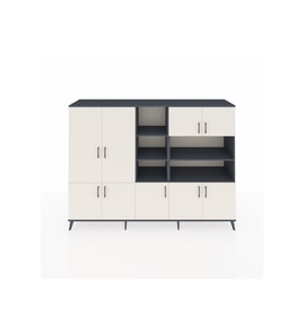 Hyperion Dolap 14 Raflı 9 Kapaklı 220x44x163 Antrasit-Aytaşı/Antrasit