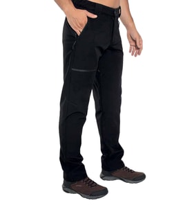 Crozwise Softshell Siyah Kışlık Polarlı Outdoor Pantolon - 2228-10