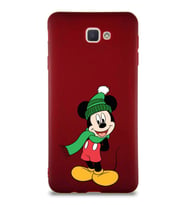 Samsung Galaxy J7 Prime Soft Premier Kapak Mickey Mouse-G Tasarımlı Silikon Kılıf - Mürdüm (Şeffaf)
