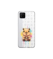 Oppo A73 ile Uyumlu Splash Kapibara Tasarımlı Şeffaf Silikon Kılıf