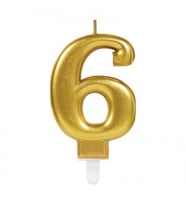 6 Rakamı Mum Gold Renk