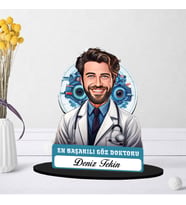 Kişiye Özel Erkek Göz Doktoruna Hediye Karikatürlü Biblo