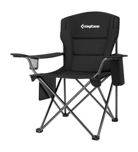 KingCamp Lotus XL Cool Ice Ultra Konforlu & Takviyeli Kamp Sandalyesi Black (Siyah)