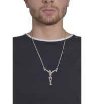 Erkek Antik Gümüş Kaplama Asılı İskelet Kolye