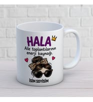 Kişiye Özel Hala Tasarımlı Enerji Kaynağı Yazılı İsimli Seramik Kupa Bardak