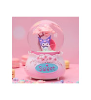 Kuromi Orta Boy Kar Küresi Işıklı, Müzikli, Pembe, 12x8