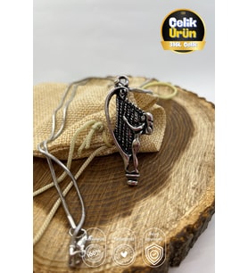 Paslanmaz Çelik Arp Çalan Kadın Figürlü Gümüş Rengi Parlak Kararmaz Çelik Kolye Unisex Takı Kolye