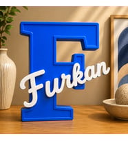 F Harfi Kişiye Özel 3D İsimlik Dekoratif Bebek ve Çocuk Odası Harf İsim Yazısı Masa Üstü Özel Tasarım