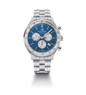 Kronen&Söhne Aeromatic Chronograph Swiss Made Çelik Erkek Kol Saati (Gümüş)