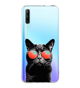 PrintiFy Huawei P Smart Pro ile Uyumlu 1mm Slim Fit Kedi 3 050d Baskılı Şeffaf  Kılıf