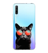 PrintiFy Huawei P Smart Pro ile Uyumlu 1mm Slim Fit Kedi 3 050d Baskılı Şeffaf  Kılıf