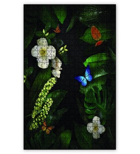 Cakapuzzle Çiçekler Yapraklar ve Kelebekler Puzzle Yapboz MDF (Ahşap) (120 Parça)