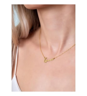 El Yazısı Isimli Kolye 925 Ayar Kadın Gümüş Kolye (Gold)