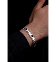 Erkek Gümüş Bileklik - 925 Ayar Yin Yang Model Gümüş Bileklik 45365464434315
