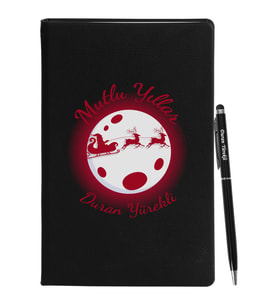 Yılbaşı İçin Kişiye Özel Tasarım Defter Kalem Seti