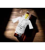BK Gift Kişiye Özel Mini Beyaz İçki Şişesi Tişörtü , Ev Bar Dekoru, Viski, Şarap, Votka, Rakı Şişesi Tişörtü, Ev Barı (Model 1)