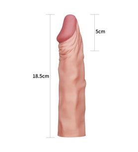 Pleasure X-Tender 6 CM Dolgulu Realistik Uzatmalı Penis Kılıfı