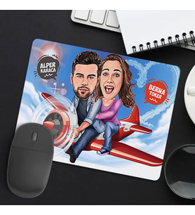 Kişiye Özel Planördeki Çiftler Aşk Mousepad