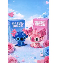 Angel & Stitch Tasarımlı 2 Kutu Büyük Parçalı Blok Oyuncak Seti Big Pixel Brick Seti