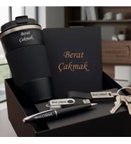 İsme Özel Çelik Termos l Kalem l Usb Bellek l Defter l Anahtarlık Hediye Seti