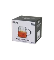 ÜZÜM - KABARCIKLI KULPLU CAM BARDAK TERMİSİL - ISIYA DAYANIKLI BOROSİLİKAT 350ML (5343)