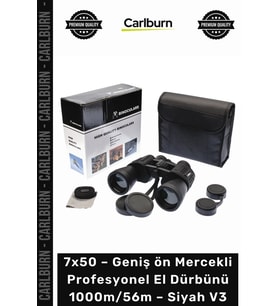 #Dürbün Zoom Avcı 7x50 – Geniş ön Mercekli Profesyonel El Dürbünü – 1000m56m – Siyah V3