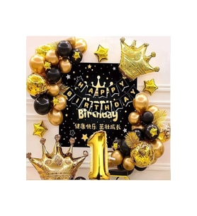 Çıtıpıtıstore Kral Taçlı 1 Yaş Lüks Doğum Günü Balon Seti
