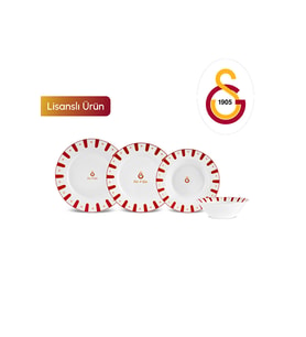 x Galatasaray Lisanslı Forever Bone 24 Parça 6 Kişilik Yemek Takımı