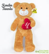 Kendin Tasarla 50 cm Kalpli Pelüş Ayıcık (Kahverengi)
