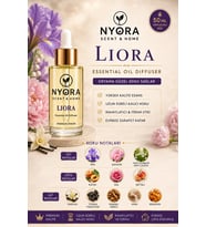 Nyora 50 Ml Damlalıklı Liora Difizör ve Buhurdanlık Ortam Kokusu Aroma Terapi Esansiyel Uçucu Yağ